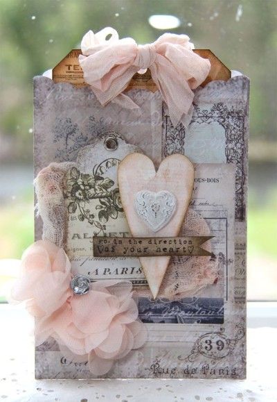 Shabby Chic Gift Bag Shabby Chic Tags, Shabby Chic Cards, Scrapbook Tag, Shabby Chic Crafts, Valentine Tags, Gift Tag Cards, Handmade Tags, Shabby Vintage, Card Tags