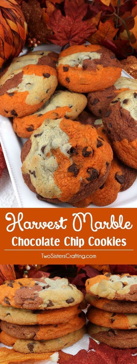 Marble Cookies Recipe, Fall Bake Sale, Marble Chocolate, Weight Watcher Desserts, Potluck Dinner, Thanksgiving Time, Baking Fun, Fall And Thanksgiving, Thanksgiving Cookies