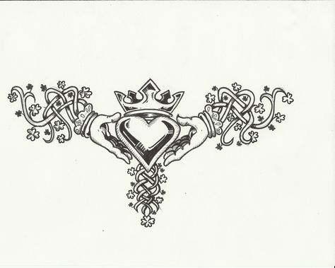 Claddagh Illustration, Claddagh Drawing, Claddagh Art, Claddagh Tattoo, Mandala Hand Tattoos, Irish Tattoos, Blue Tattoo, Fantasy Tattoos, Chest Tattoos For Women