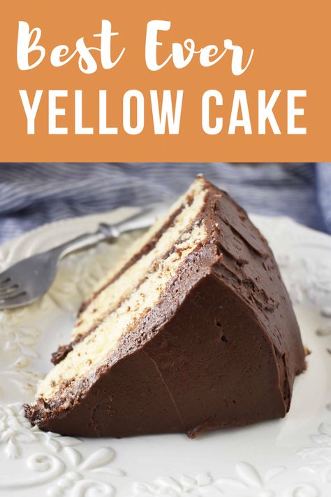 Yellow Butter Cake With Chocolate Icing, Yellow Cake With Milk Chocolate Frosting, Best Birthday Cake Recipe, Yellow Butter Cake, Delight Dessert, Cozy Food, Milk Chocolate Frosting, Modern Honey, Cherry Delight