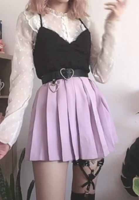 Purple Fits Aesthetic, Pastel Goth Outfits Aesthetic, Cute Purple Outfits, Pastel Grunge Outfits, Pastel Goth Outfits, Pastel Goth Fashion, Alt Outfits, Pastel Outfit, Kawaii Fashion Outfits