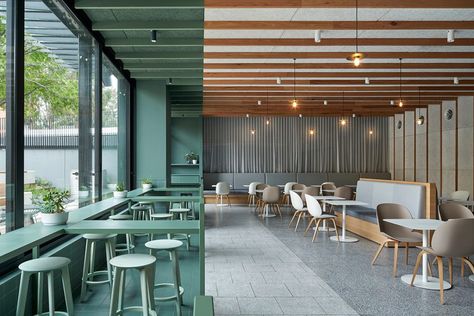 Bold splashes of colour at the 33rd Dulux Colour Awards | Indesign Cafe Furniture, Neutral Interiors, Cafe Interior Design, Restaurant Interior, Interior Projects, Cafe Interior, Office Interior Design, Cafe Design, Commercial Design