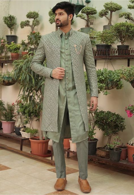 Wedding Dress For Boys, Unique Mens Wedding Suits, Engagement Dress For Groom, Wedding Clothes For Men, Wedding Kurta For Men, Indian Wedding Clothes, Wedding Outfits For Groom, Groom Dress Men, Wedding Dresses Men Indian