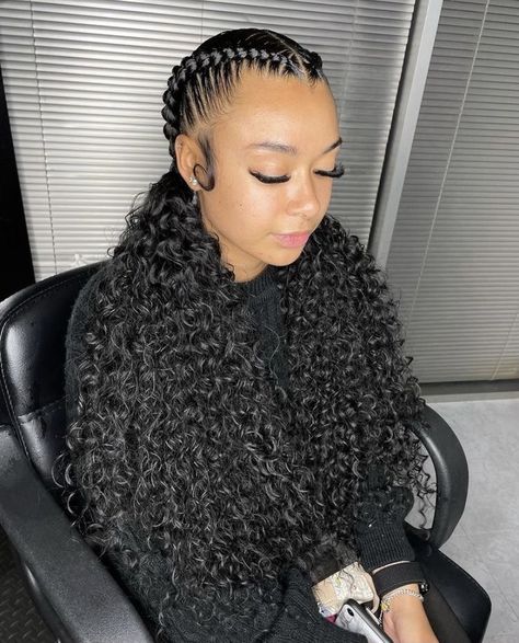 Two Cornrow Braids, Feed Ins, Cornrow Ponytail, Two Braid Hairstyles, Twisted Hair, Big Box Braids Hairstyles, Feed In Braids Hairstyles, African Hair Braiding Styles, Braided Cornrow Hairstyles