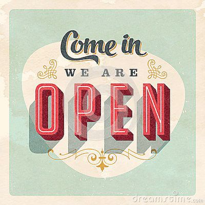 Don't forget we are OPEN this week - Monday, Tuesday & Wednesday 9.30am - 5pm (28,29,30 Dec) Come and get your New Year's Eve outfits and join us for some yummy healthy goodness for breakfast or lunch :) Come In We Are Open, Vintage Store Signs, We Are Open Sign, Open & Closed Signs, Open Sign, Retro Diner, Open Signs, Retro Sign, We Are Open