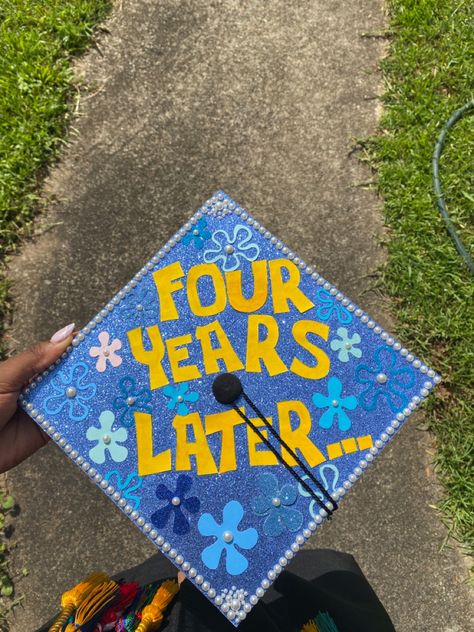 Cap Decoration Ideas For Guys, Guy Graduation Cap Ideas, Graduation Cap Designs Royal Blue, Men’s Decorated Grad Cap, Simple Grad Cap Ideas For Guys, Guy Cap Decoration Graduation, Senior Hat Ideas Grad Cap, Decorated Graduation Caps For Guys, Grad Cap Ideas Guys