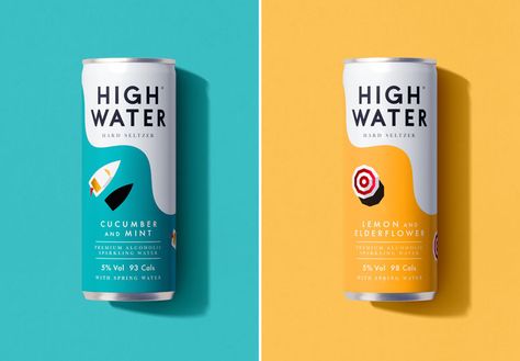 Cream Color Scheme, Water Packaging, Vodka Soda, Pint Of Beer, Holiday Romance, Brand Creation, Creative Package, Hard Seltzer, High Water