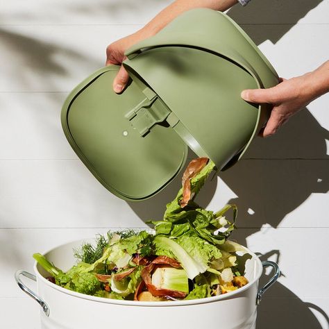 Aesthetic Compost Bin, Waste Photography, Food Waste Poster, Zero Food Waste, Countertop Compost Bin, Zero Waste Food, Countertop Compost, Composting At Home, Shop Photography