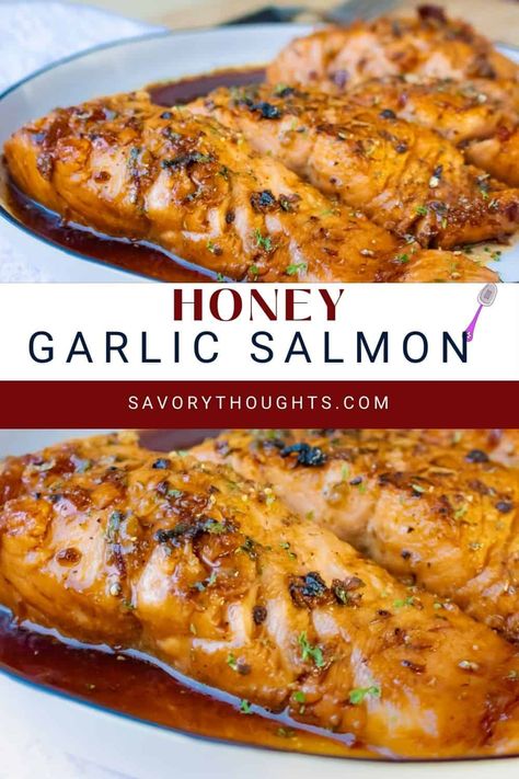 Easy Honey Garlic Salmon, Honey Garlic Glazed Salmon, Honey Glazed Salmon, Salmon Glaze Recipes, Salmon Soy Sauce, Honey Garlic Salmon, Garlic Salmon, Honey And Soy Sauce, Baking Decorating