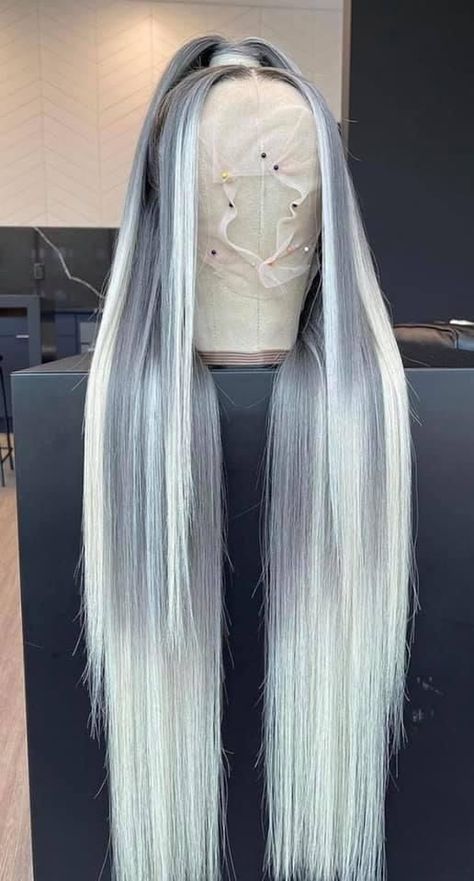 #follow #wigs #lacewigs #beautyblog #blogging #blog #blogger #hairstyles #hair #hairgoals White Wig, Frontal Wig Hairstyles, Creative Hair Color, Long Hair Wigs, Dyed Hair Inspiration, Pretty Hair Color, Wigs Hair, Lace Hair, Front Lace Wigs Human Hair