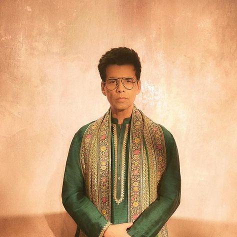 Karan Johar on Instagram: "Ganesh Chaturthi Celebrations ….💚💚💚💚💚💚💚 in @sabyasachiofficial styled by @ekalakhani 📷 @sheldon.santos managed by @len5bm" Karan Johar, Ganesh Chaturthi, Celebrities, On Instagram, Instagram, Santos