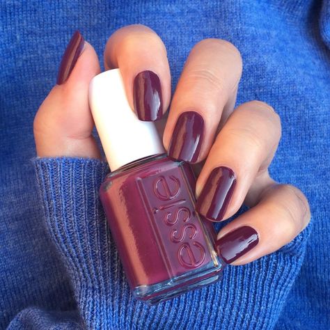 Rachel • essieyall’s Instagram post: “🍁New🍁 from the @essie Fall 2020 Collection is {Swing Of Things} 🍇 Essie describes this shade as a “deep berry purple with red undertones.”…” Purple Fall Nails, Essie Nail Polish Fall, Dusk Summer, Essie Nail Polish Colors, Nail Polish Style, Take A Leap Of Faith, Fall Acrylic, Essie Nail Colors, Orange Nail Polish