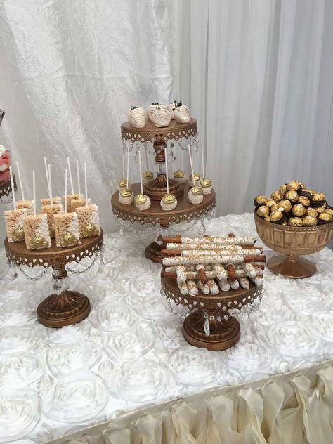 Party Table Treats, Mi Bautizo Dessert Table, Dessert Table 50th Birthday, Cheap Dessert Table Ideas, Charro Dessert Table, New Years Dessert Table, Beige Dessert Table, First Communion Treats Dessert Tables, Baptism Snack Table Ideas