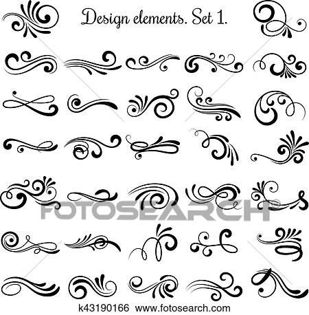 Vector Flourish, Calligraphy Lines, Vintage Embellishments, Swirly Font, Swirly Fonts, Shadi Card, Chalkboard Drawings, Flourish Design, Curl Pattern