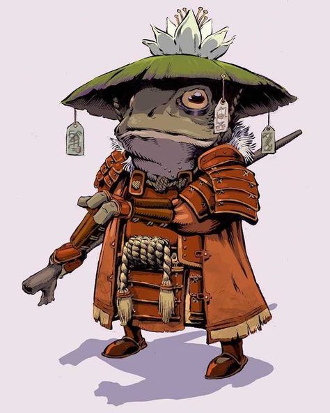 Frog Art, A Frog, Japanese Tattoo, Toad, Cartoon Character, Frogs, Dungeons And Dragons, Art Inspo, Fantasy Art