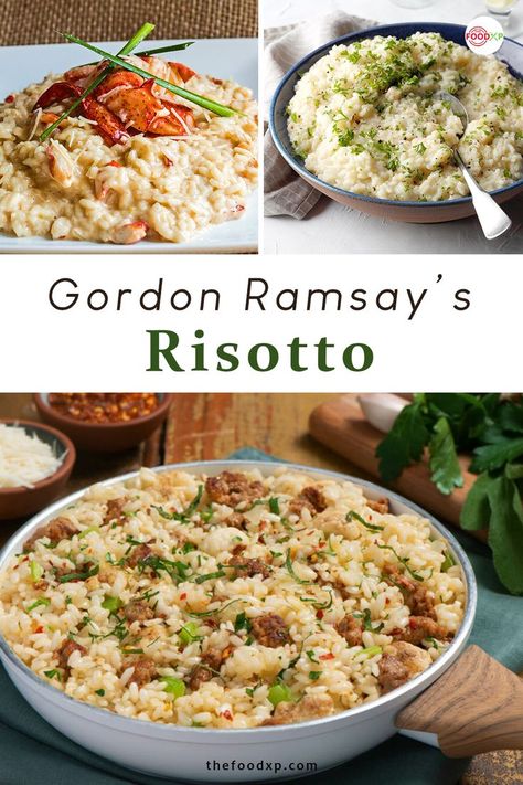 This Gordon Ramsay Risotto tastes super delicious and decadent. A perfect combination of creamy Arborio Rice and fresh seafood. There is nothing creamier than this risotto. #gordonramsayrisotto #gordonramsayrisottorecipe #gordonramsayrecipes #gordonramsaylobbsterrisotto #risottorecipes #risottorecipesparmesan Risotto Recipes Gordon Ramsay, Chef Ramsey Risotto Recipes, Ramsey Recipes Gordon, Gordon Ramsay Dinner Recipes, Gordon Ramsay Risotto Recipes, Gordon Ramsay Side Dishes, Gordon Ramsay Lobster Risotto, Gordon Ramsay Risotto, Master Chef Recipes Gordon Ramsay