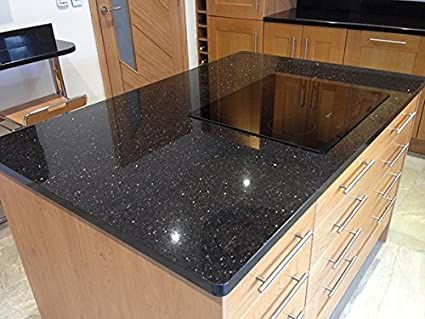 Countertop Prices, Black Galaxy Granite, Galaxy Granite, Black Granite Countertops, Black Galaxy, Granite Countertop, Granite Flooring, Layered Vinyl, Granite Countertops Kitchen