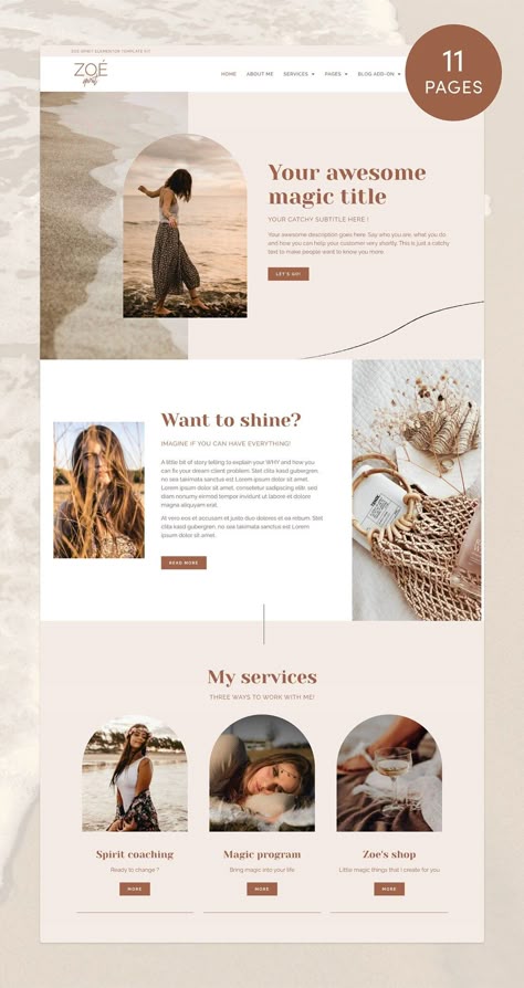 This Website Templates item by LiwStudioDesign has 88 favorites from Etsy shoppers. Ships from United States. Listed on 13 Nov, 2023 การอ�อกแบบ Ui Ux, Boho Website, Website Design Inspiration Layout, Design Sites, Layout Web, Graphisches Design, Modern Website Design, Webdesign Inspiration, Layout Design Inspiration