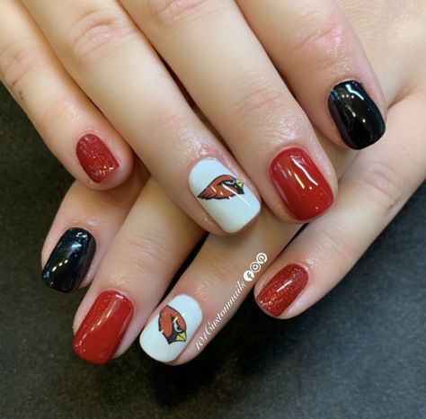 School pride. #101customnails #langdo #northdakota #schoolpride #nails #Cardinals #gocards Cardinals Baseball Nails, Cardinal Nails, School Spirit Nails, Baseball Nails, School Pride, North Dakota, Hair Cut, Gel Nail, Red Nails