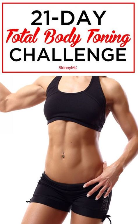 Take the 21-Day Total Body Toning Challenge! -skinnyms -totalbody -workoutTake the 21-Day Total B Toning Challenge, Tone Body Workout, Total Body Toning, Body Toning, Fitness Challenge, Body Fitness, Total Body Workout, Motivation Fitness, Toned Body