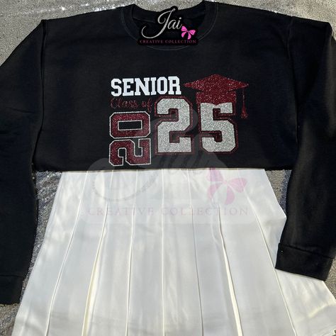 CUSTOM Senior Set with plain skirt is available !🎓 Designed by @jaicreativecollection 🎀 🎉 DM or TEXT (313)318-0114 to place an order📲 (please allow some time for a response!😊) | #customseniorset #seniorsunday #customsenioroutfit #customseniorshirts #classof2025 #customseniorcorset #customjeans #customcorset #crusaders #customcorset #2025grad #2025 #customseniorskirt #skirtset #skirtandtop #classof25 Senior Skirt Set, Custom Corsets, Plain Skirt, Senior Shirts, Custom Jeans, Skirt Top, Custom Tshirts, Skirt Set, No Response