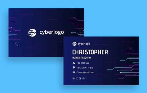 Futuristic Gradient Cyber Security Company Business Card Futuristic Business Card, Futuristic Gradient, Company Business Cards, Security Company, Minimalist Business Cards, Security Companies, Brand Kit, Business Card Template Design, Used Tools