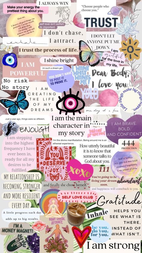 🧿✨ #manifesting #manifestationboard #moodboards #aesthetic #vibes #mood #selflove #love #aestheticmoodboard #aestheticwallpaper #fyp Positive Manifestation Wallpaper, Pretty Wallpaper Iphone Girly Beautiful, Vision Board Positive, Pretty Wallpaper Iphone Girly, Positive Manifestation, Manifestation Wallpaper, House Vision Board, Vision Board Themes, Positive Quotes Wallpaper