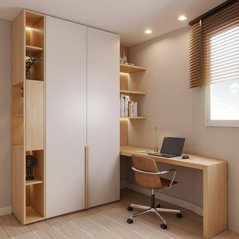 Small Home Office Decor, Home Study Rooms, Modern Home Offices, Boy Bedroom Design, Small Home Offices, Wardrobe Design Bedroom, Kids Interior Room, Small Room Design, Cupboard Design