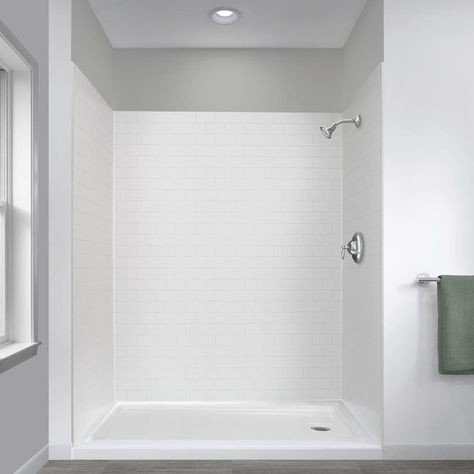 Say goodbye to mortar, messy grout, and time-consuming tiling for your bath and shower. Introducing the Jetcoat® Shower Wall System: A Grout-Free Solution! It only takes a few hours to measure, cut, and adhere to the wall, which makes this a perfect DIY project for most. Just 24 hours later, the walls will be cured and ready for use. With seven ultra-durable premium finishes and three different configurations, you’ll never find an easier or more affordable way to give your bath the stylish and d Houseboat Remodel, Parents Bathroom, Shower Wall Kits, Dream Cabin, Walk In Shower Designs, Dream Shower, Shower Bases, Traditional Tile, Five Panel