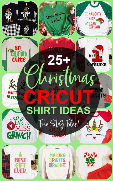 25+ Christmas Shirt SVG Files {Shirt Ideas for Everyone} Htv Christmas Ideas, Christmas T Shirt Svg Free, Christmas Svg Shirts Kids, Christmas Prints For Shirts, Cricut Christmas Family Tshirt Ideas, Cricut Xmas Shirts, Christmas Teeshirt Ideas, Family Xmas Shirts Diy Christmas, Christmas Shirt Svg Files