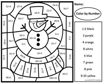 Winter Color By Number, Math Facts Fluency, Color By Number Addition, Morning Bins, Cocoa Hot Chocolate, Elementary School Activities, Multiplication Facts Practice, Math Mystery Picture, Homeschool Lessons