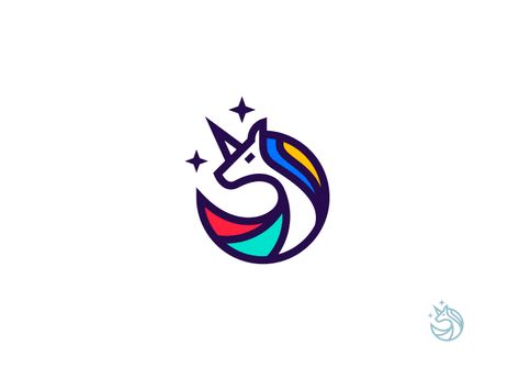 Unicorn by Luis Lopez Grueiro Unicorn Symbol, Unicorn Logo Design, Unicorn Logo, Unicorn Artwork, Unicorn Graphic, Last Unicorn, Unicorn Illustration, Christmas Unicorn, Magic Symbols