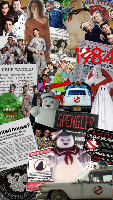 Ghost Busters Aesthetic, Ghost Busters Birthday Party, Collage Challenge, Egon Spengler, 80s Posters, Harold Ramis, Doctor Help, The Real Ghostbusters, Help Wanted