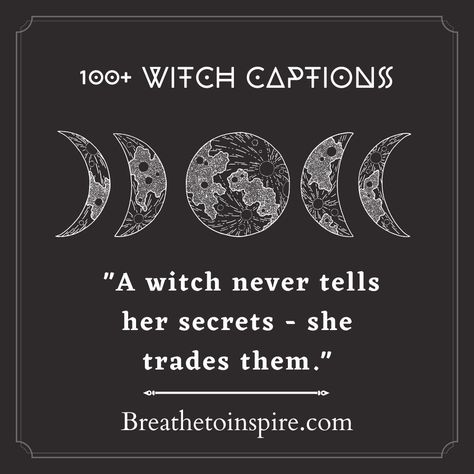 Witch captions for instagram Gothic Captions For Instagram, Short Witchy Quotes, Witch Quotes Inspiration, Witchy Instagram Captions, Witchy Captions For Instagram, Witchy Quotes Funny, Witches Quotes, Crystal Ball Quotes, Witchy Words