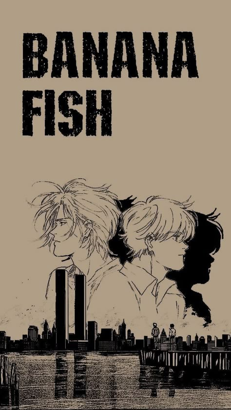 Bananafish Poster, Banana Fish Lockscreen, Bananafish Eiji, Anime Retro Poster, Banana Fish Poster, Poster Manga, Banana Art, Fish Wallpaper, K Wallpaper