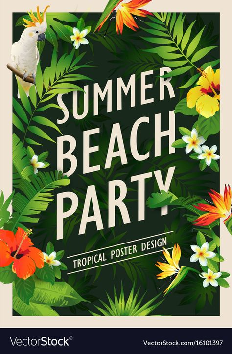 Beach Party Poster Design, Christmas Party Kindergarten, Cheap Birthday Party Decorations, Beach Party Poster, October Birthday Parties, Party Poster Design, Valentine Dinner Party, Cheap Birthday Party, 18th Birthday Party Themes