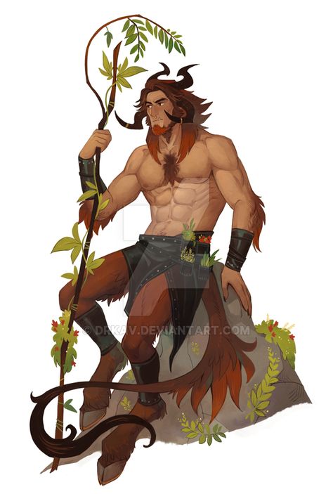 Half Minotaur Character Design, Faun Male Art, Satyr Art Male, Satyr Fantasy Art, Saytr Character Design Male, Drkav Art, Satyr Paladin, Male Satyr, Satyr Male