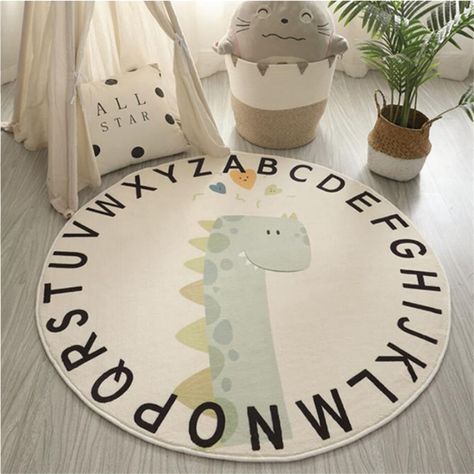 Dino Alphabet, Alphabet Rug, Baby Crawling Mat, Nursery Area Rug, Alphabet Nursery, Carpets For Kids, Playroom Rug, Dinosaur Nursery, Crawling Baby