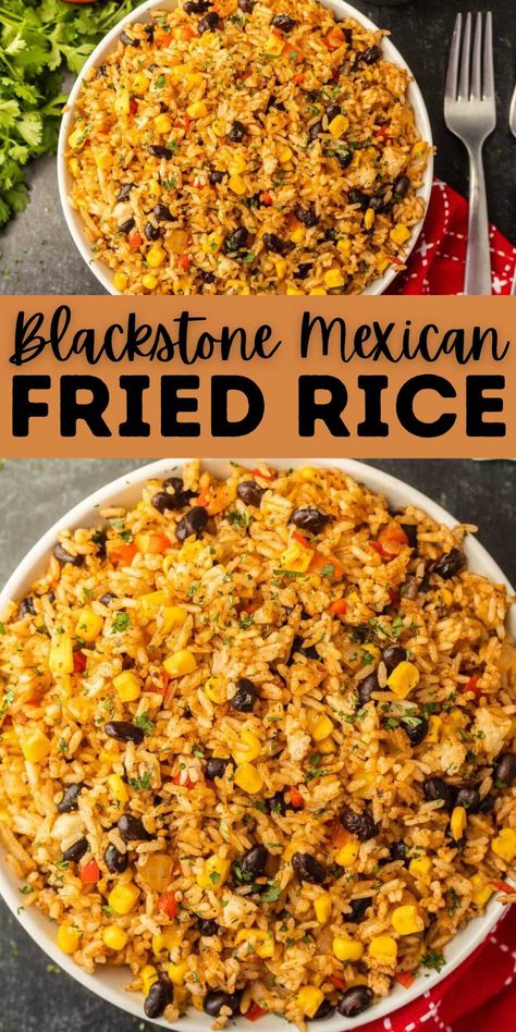 Mexican Rice On Blackstone Griddle, Mexican Food Blackstone, Blackstone Griddle Tailgate Recipes, Blackstone Tofu Recipes, Black Stone Tailgate Recipes, Blackstone Rice, Blackstone Fried Rice Recipe, Blackstone Fajitas, Blackstone Flat Top Grill Recipes