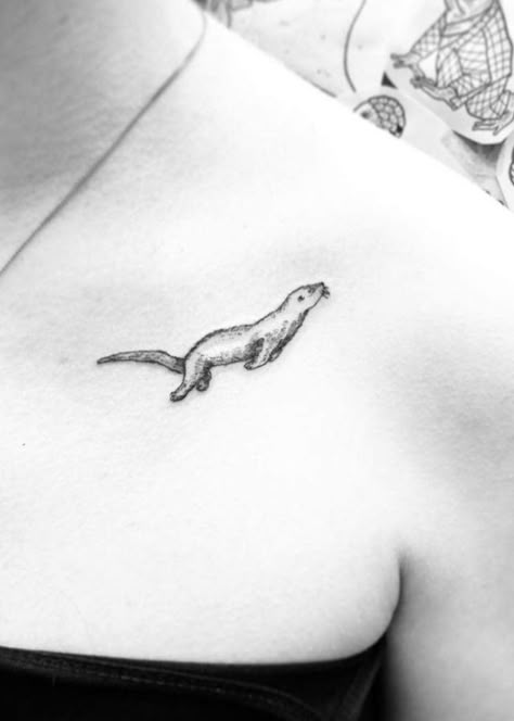 Cute Otter Tattoo Simple, Wildlife Tattoo Women, Cute Otter Tattoo, Small Otter Tattoo, Otter Tattoo Ideas, Otter Tattoo Simple, Sea Otter Tattoo, Otter Tattoos, Otter Tattoo