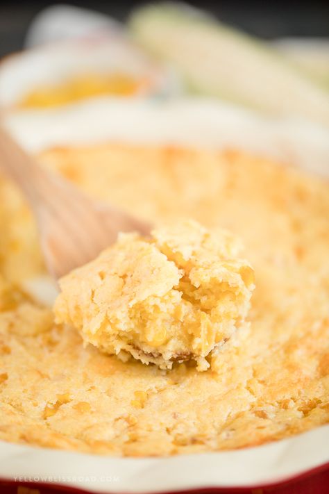 My  Creamy Cornbread Casserole is a tender and delicious corn spoonbread that makes a great side dish for Thanksgiving or even your favorite bowl of chili! Creamy Cornbread Casserole, Corn Spoonbread, Creamy Cornbread, Creamy Corn Bread, Bowl Of Chili, Cheesy Potatoes Recipe, Delicious Cornbread, Corn Side Dish, Casserole Side Dishes