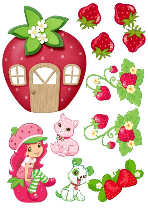 Party Strawberry Shortcake, Strawberry Shortcake Clipart, Strawberry Shortcake Printables, Strawberry Shortcake Svg Free, Strawberry Shortcake Cake Topper, Strawberry Cake Topper, Strawberry Shortcake Theme Cake, Strawberry Shortcake Party Supplies, Strawberry Shortcake House