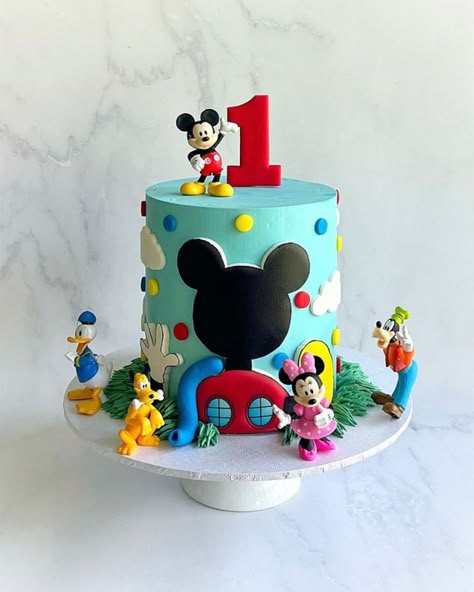 Mickey Mouse 1 Tier Cake, Twodles Birthday Cake, Oh Twodles Birthday Cake, Mickey Mouse Birthday Cakes, Disney Birthday Ideas, Oh Twodles Birthday Boy, Mickey Mouse Clubhouse Birthday Cake, Cakes Disney, Mickey Birthday Cakes