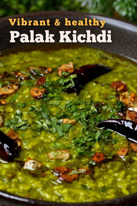 Palak Recipes Healthy, Palak Rice Recipe, Palak Recipes Indian, Porridge Healthy, Indian Vegetable Recipes, Lentil Rice, Indian Fast Food, Dhal Recipe, Indian Rice Recipes