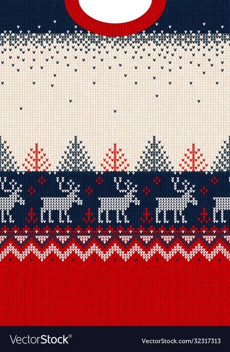 Christmas Sweaters Pattern, Christmas Pattern Illustration, Red Blue Christmas, Sweater Illustration, Sweater Background, Scandinavian Ornaments, Christmas Sweater Pattern, Candy Cane Cutie, Crochet Sweater Design