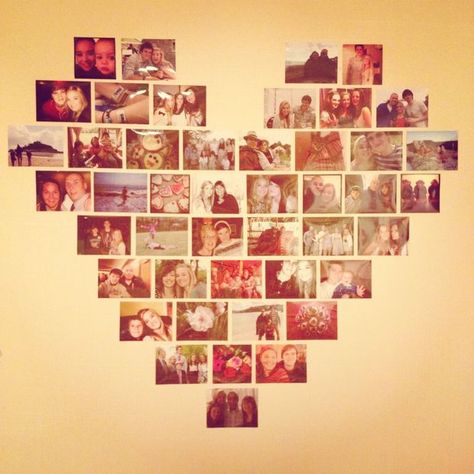 Picture of Heart photo wall. Teenage Room Decor, Teen Girl Bedroom, Photo Heart, Teen Room, Teen Bedroom, My New Room, Dream Room