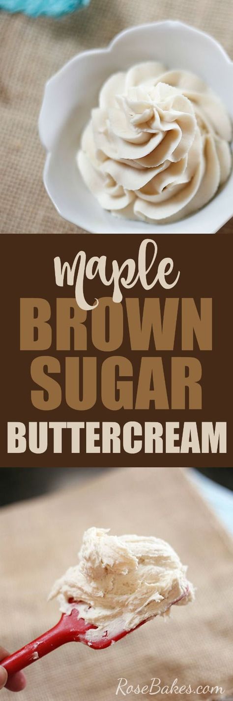 Maple Brown Sugar Buttercream. Click over for this delicious recipe with a (maybe) surprising ingredient that makes the flavor a little extra special! Frosting Piping, Brown Sugar Buttercream, Weight Watcher Desserts, Maple Brown, Chocolate Chip Cake, Low Carb Dessert, Buttercream Recipe, Cake Fillings, Cupcake Frosting