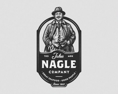 John Nagle Co. Logos Vintage, Retro Logo Design, Inspiration Logo Design, Identity Inspiration, Farm Logo, Old Logo, Identity Design Logo, Vintage Logo Design, Web Graphic Design