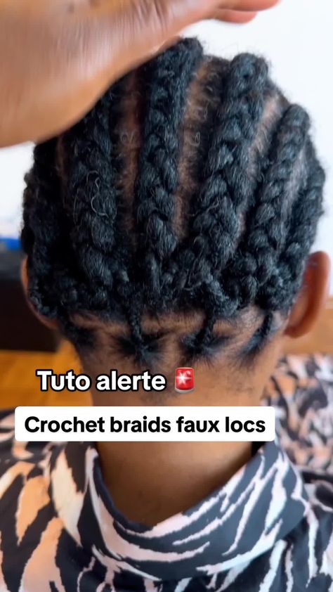 Tuto crochet braids faux locs#pourtoi #passiontwists #twisthairstyle #... | TikTok Crochet Faux Locs Install, Crochet Locs Cornrows, Crochet Hair Styles Faux Locs Braids, Crochet Locks Hair Faux Locs, Crochet Dreads Faux Locs, Crochet Braid Styles Faux Locs, Crochet Locs Hairstyles, Crochet Faux Locs Hairstyles, Crochet Faux Locs Styles