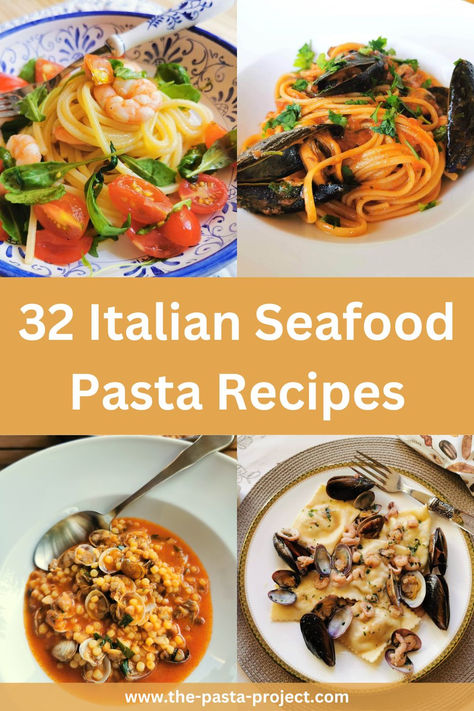 If you are a seafood pasta fan, you'll love this collection of Italian pasta with seafood recipes. Whether you prefer fish, shellfish or cephalopods (octopus and squid), there's definitely a delicious dish or two for you to try out here! Pasta Recipes Fish, Fish And Pasta, Fish And Pasta Recipes, Fish Pasta Recipes, Italian Fish Recipes, Italian Seafood Pasta, Italian Pasta Recipes Authentic, Italian Seafood Recipes, Fish Pasta